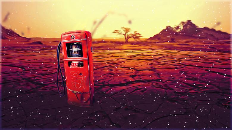 Free stock image of Old gasoline station in desert created by archy-one