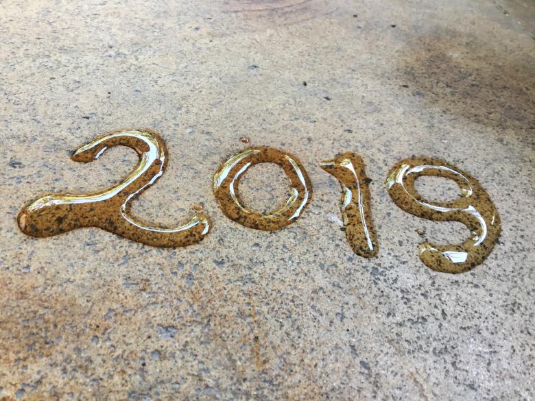 Free stock image of 2019 water calligraphy created by Chekokiart