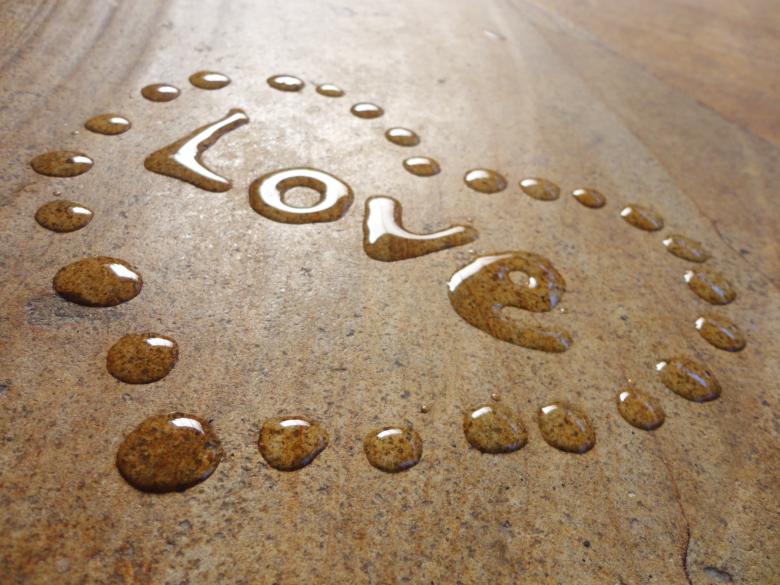 Free stock image of Love water calligraphy created by Chekokiart
