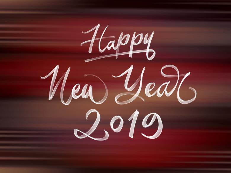Free stock image of Happy New Year 2019 created by Chekokiart