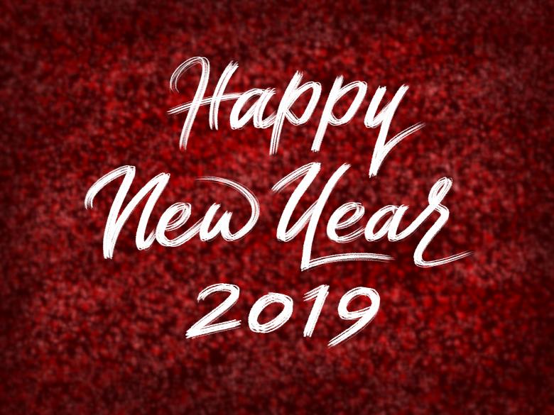 Free stock image of Happy New Year 2019 on Red created by Chekokiart