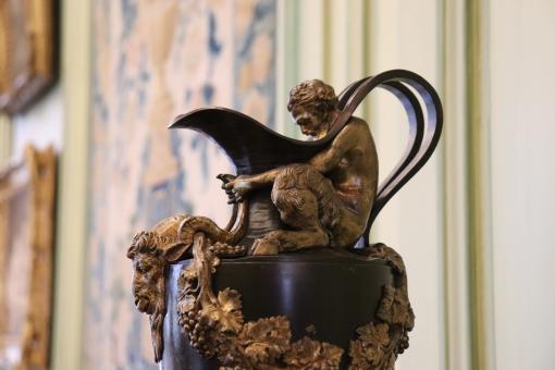 Free Stock Photo of Detail of a beautiful bronze and gold vase