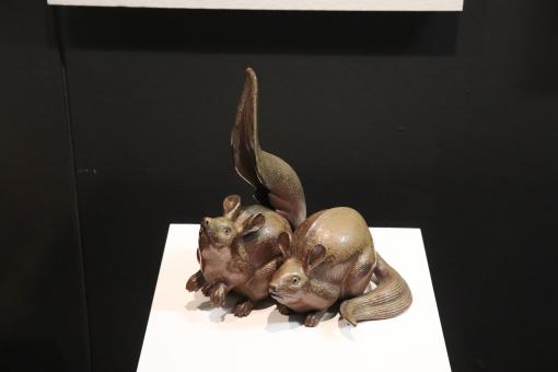 Free Stock Photo of Squirrel's Japanese sculpture