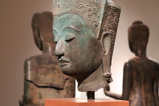 Free Stock Photo of Ancient Khmer Sculpture of Buddha