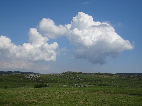 Heavy clouds over a sort of Mongolian  landscape - Free Stock Photo