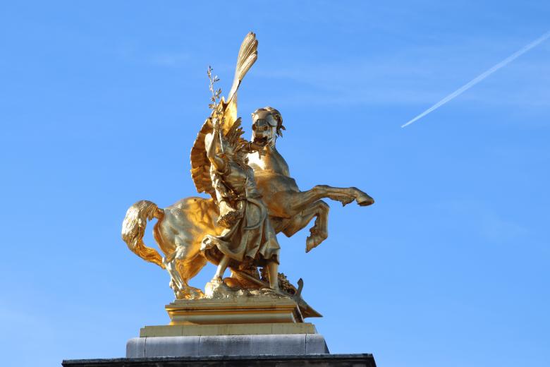 Free stock image of Golden bronze and blue sky created by GAIMARD Jacques