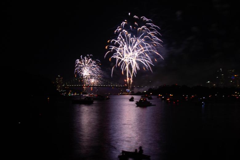 Free stock image of Fireworks Over the Sydney Harbour Bridge created by Tom Hill