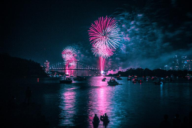 Free stock image of Fireworks Over the Sydney Harbour Bridge created by Tom Hill