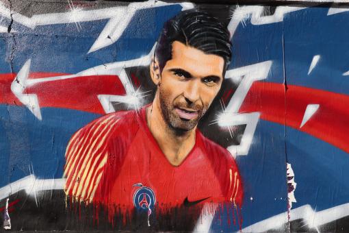 Free Stock Photo of Graffiti of famous football player