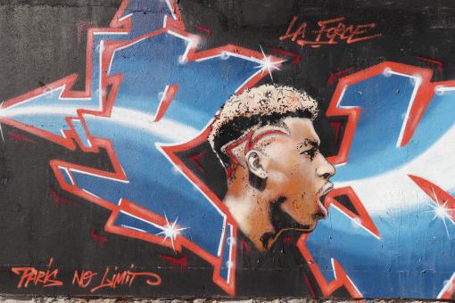 Free Stock Photo of Graffiti of famous football player