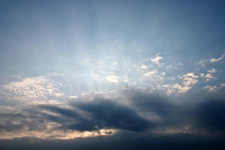 Free stock image of Sun Rays in Blue Sky created by Bjorgvin