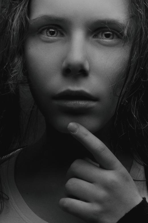 Free stock image of Female Black and White Portrait created by Alexander Krivitskiy