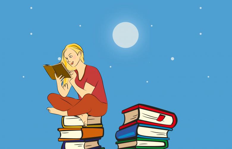 Free stock image of Reading under Moonlight created by mohamed hassan