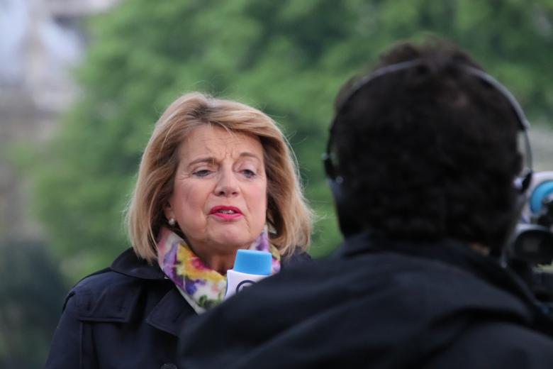 Free stock image of Journalist interviewed near the Cathedral created by GAIMARD Jacques