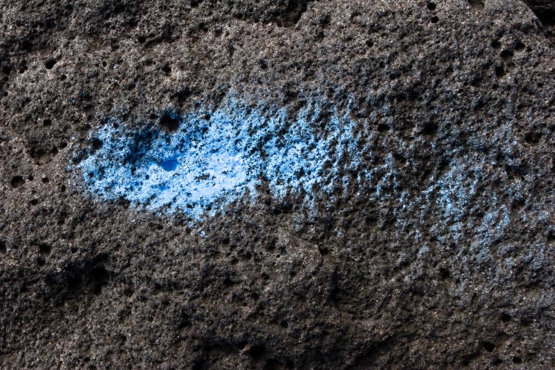 Free stock image of Blue Paint on Rock created by Bjorgvin