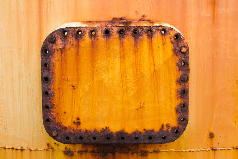 Free stock image of Rusted Metallic Lid and Rivets created by Bjorgvin