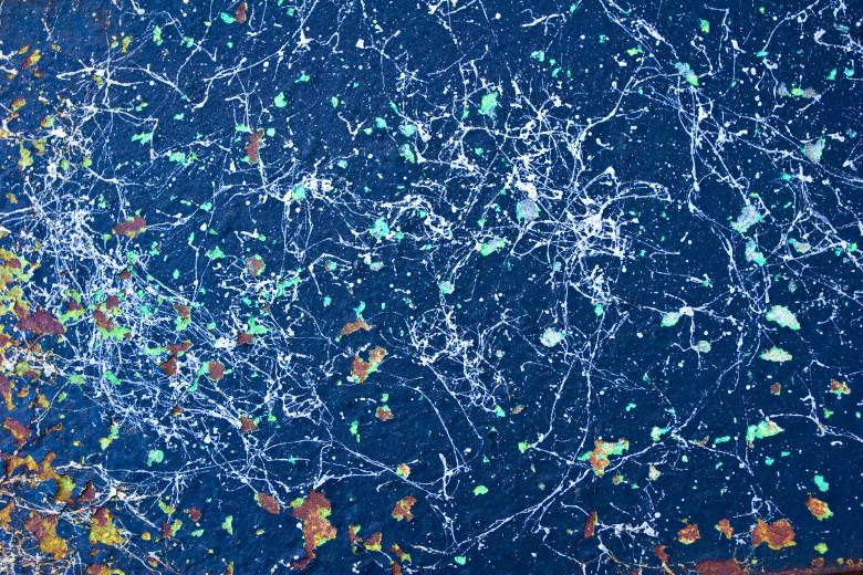 Free stock image of White Paint Splatters on Blue Metal created by Bjorgvin