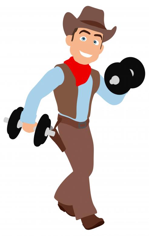 Free stock image of Fun Cowboy Lifting Weights created by Julien Tromeur