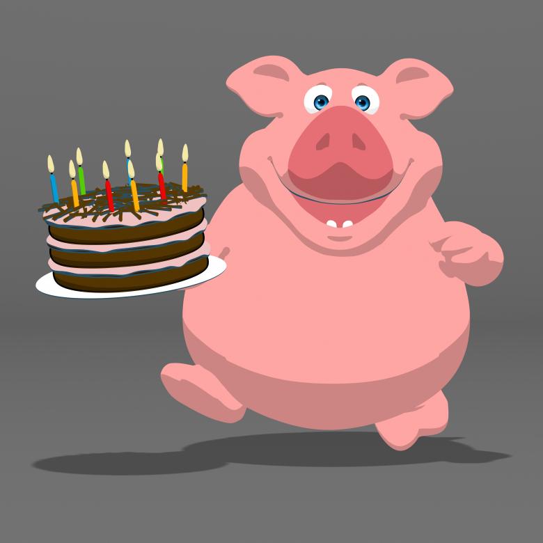 Free stock image of Fun pig and cake created by Julien Tromeur