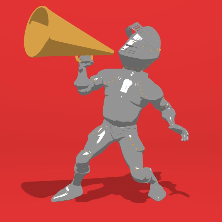 Free stock image of Knight with Megaphone created by Julien Tromeur