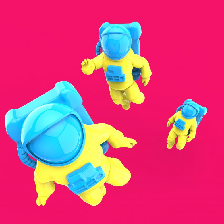 Free stock image of Yellow Astronauts created by Julien Tromeur