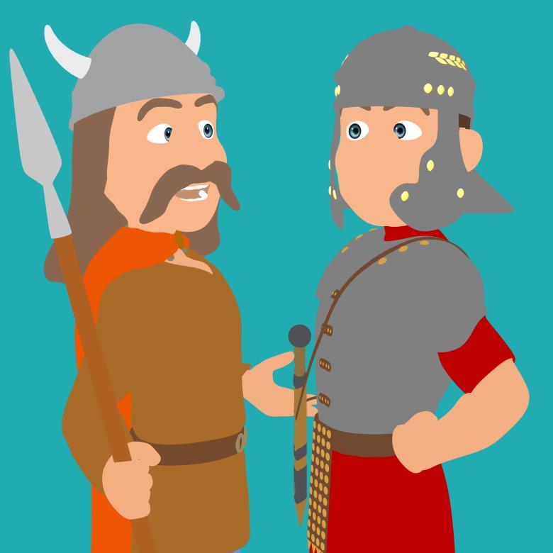 Free stock image of Roman soldier and Gaul created by Julien Tromeur