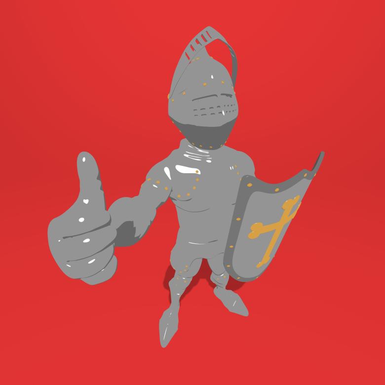Free stock image of Knight with Thumb Up created by Julien Tromeur