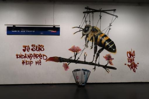 Free Stock Photo of Graffiti of a bee