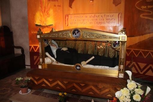 Free Stock Photo of Wax statue of a saint in a church