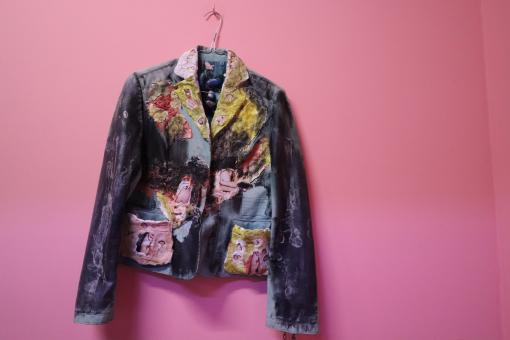 Modern art jacket on a coat hanger - Free Stock Photo