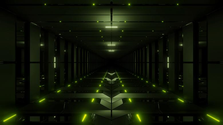 Free stock image of Green tunnel corridor 3d rendering created by tunnelmotions