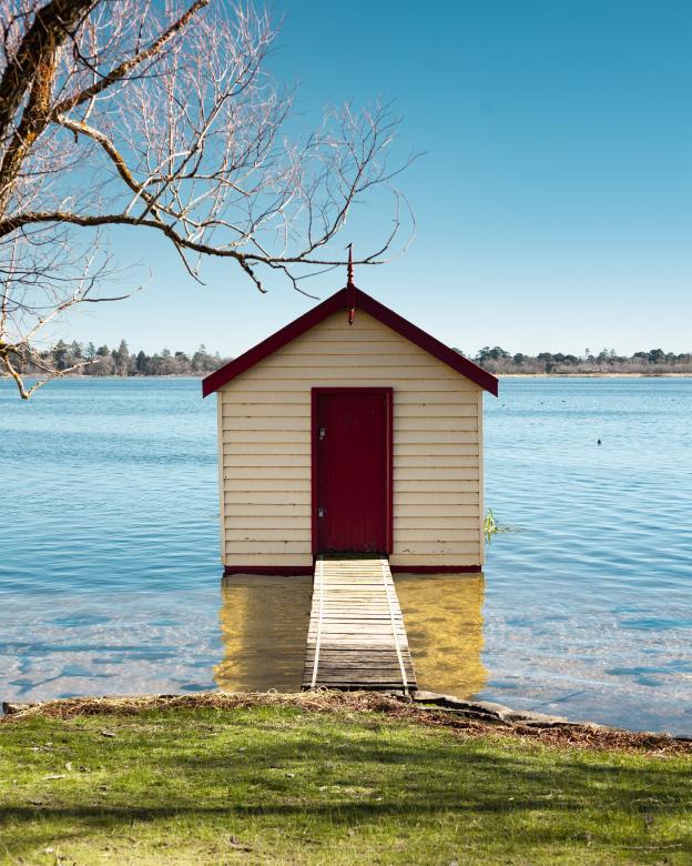 Free stock image of Small Cabin in the Lake created by Kate Stollery
