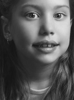 Free Stock Photo of Young Girl - Black and White Portrait