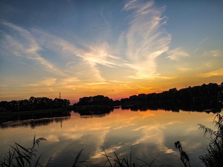 Free stock image of Sunset Lake with Sky Reflection created by Alexander
