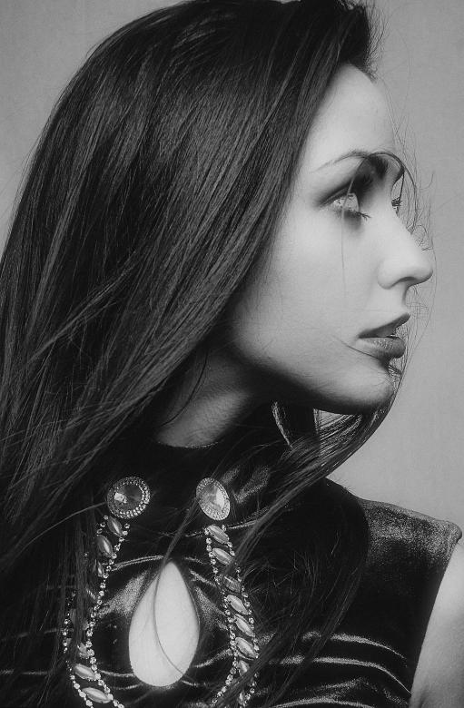 Free stock image of Brunette Profile in Black and White created by Alexander Krivitskiy
