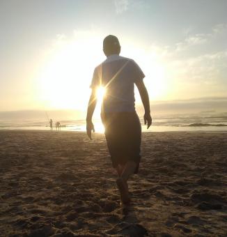 Man on the Beach - Silhouette - Free Stock Photo