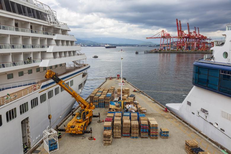 Free stock image of Cruise Ship Taking on Provisions created by Geoffrey Whiteway