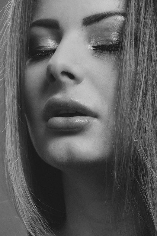Free stock image of Black and White Model - Closed Eyes Portrait created by Alexander Krivitskiy
