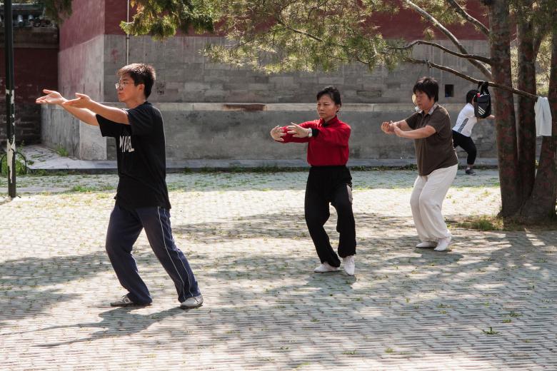 Free stock image of Morning Tai Chi created by Kamala Saraswathi