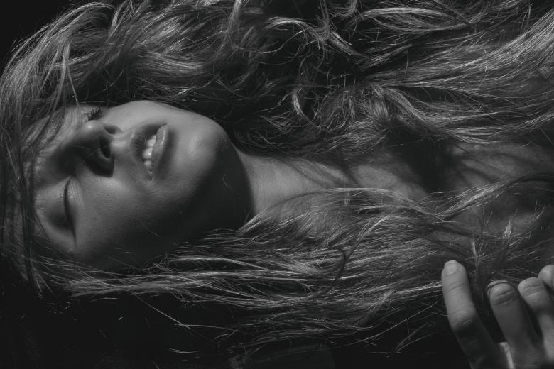 Free stock image of Long Haired Girl Model - Black and White Portrait created by Alexander Krivitskiy