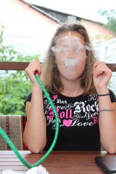 Girl Smoking Shisha