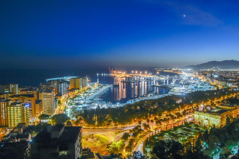 Free stock image of Busy harbour city at night created by Jovani