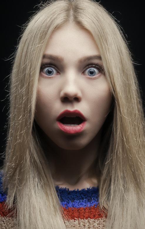 Free stock image of Girl Surprised - Portrait created by Alexander Krivitskiy