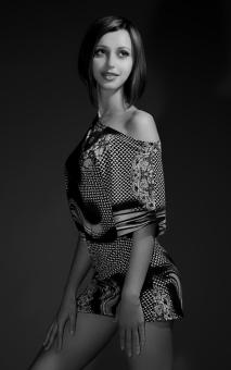 Fashion Model Posing - Black and White - Free Stock Photo