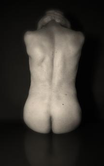 Sitting Male Back View - Monochrome - Free Stock Photo