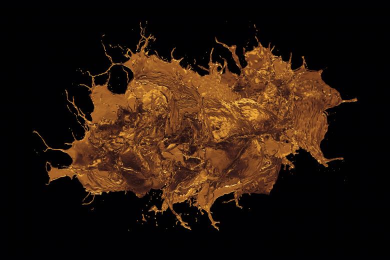 Free stock image of Golden liquid background created by Peter Olexa