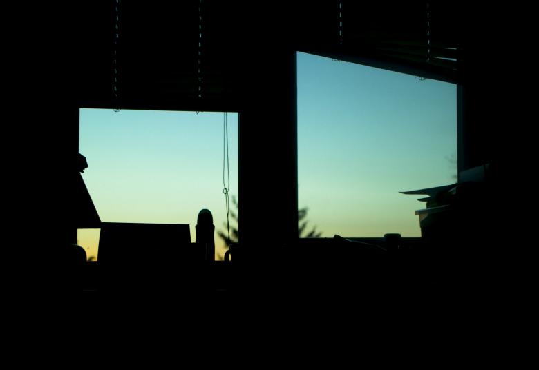 Free stock image of Sunset Through a Dark Room created by Taras Mulko