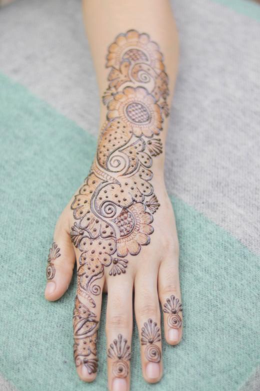 Free stock image of Bridal Henna Tattoo on Hand created by Mehndi Training Center