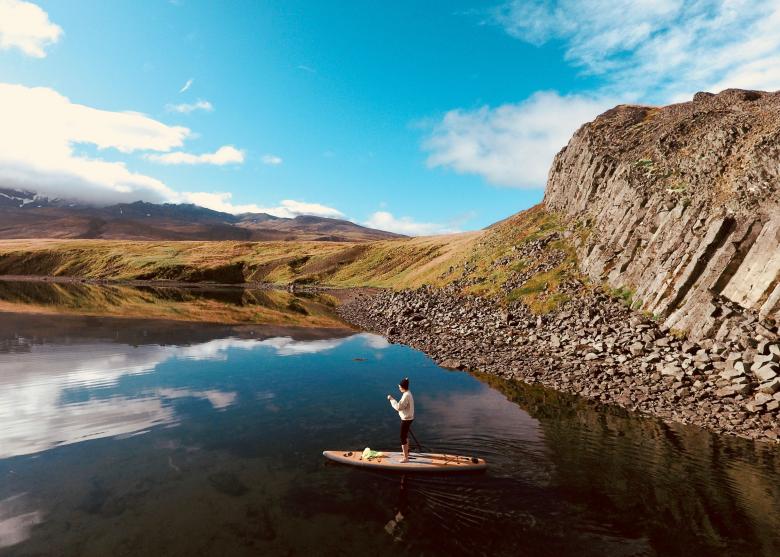 Free stock image of Paddleboarding in Iceland created by Brennan Mogck