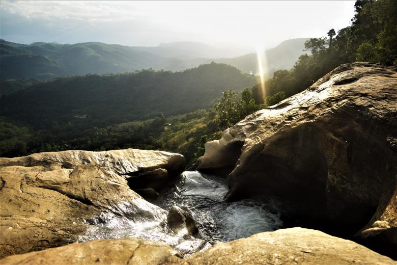 Free stock image of Tropical waterfall falls from the mountain created by mohamed aslam